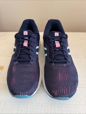 ASICS Women's Navy Running Sneakers with Pink Accents. Gently worn.